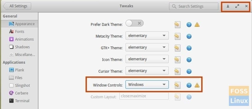 Tweak Window Controls