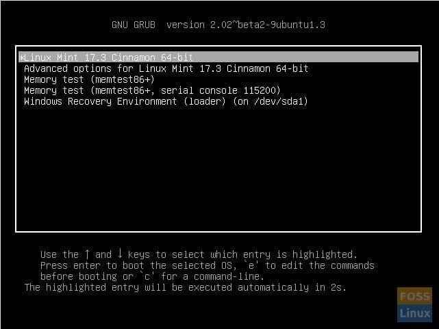 GRUB - Linux Mint