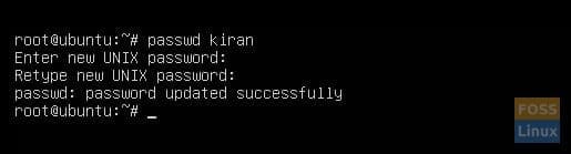Ubuntu Password Reset Success