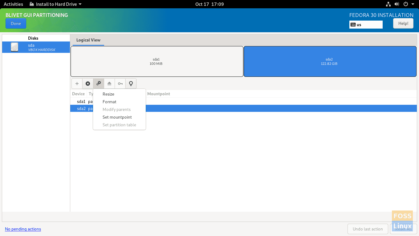 Edit Selected Partition And Resize It