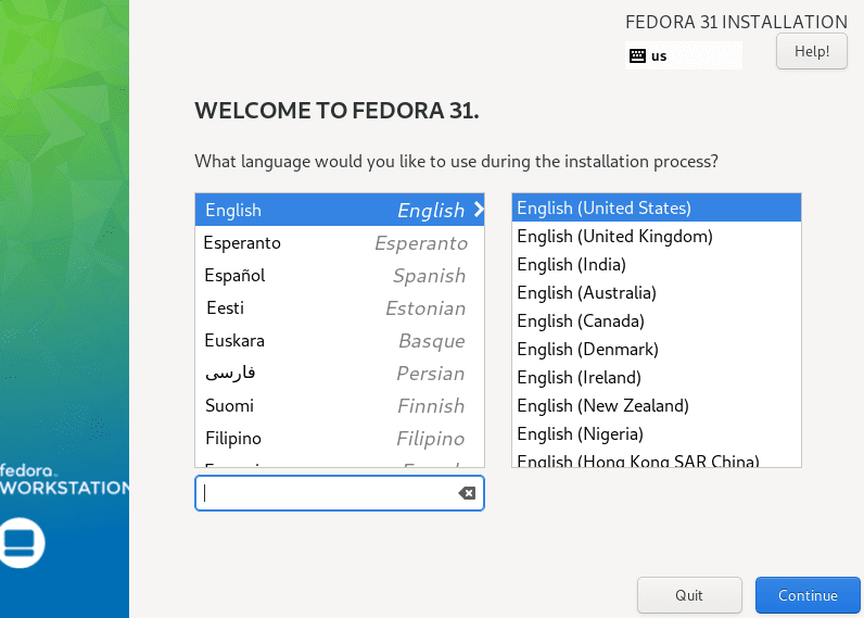 Select language