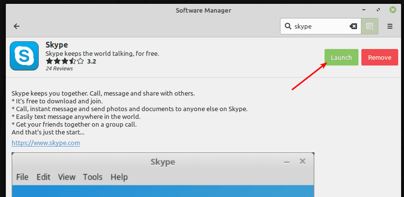 Launch Skype