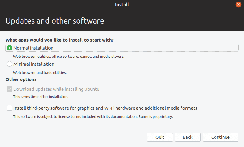 Select the installation type.