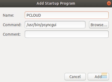 Add The Pcloud Application To Startup Applications