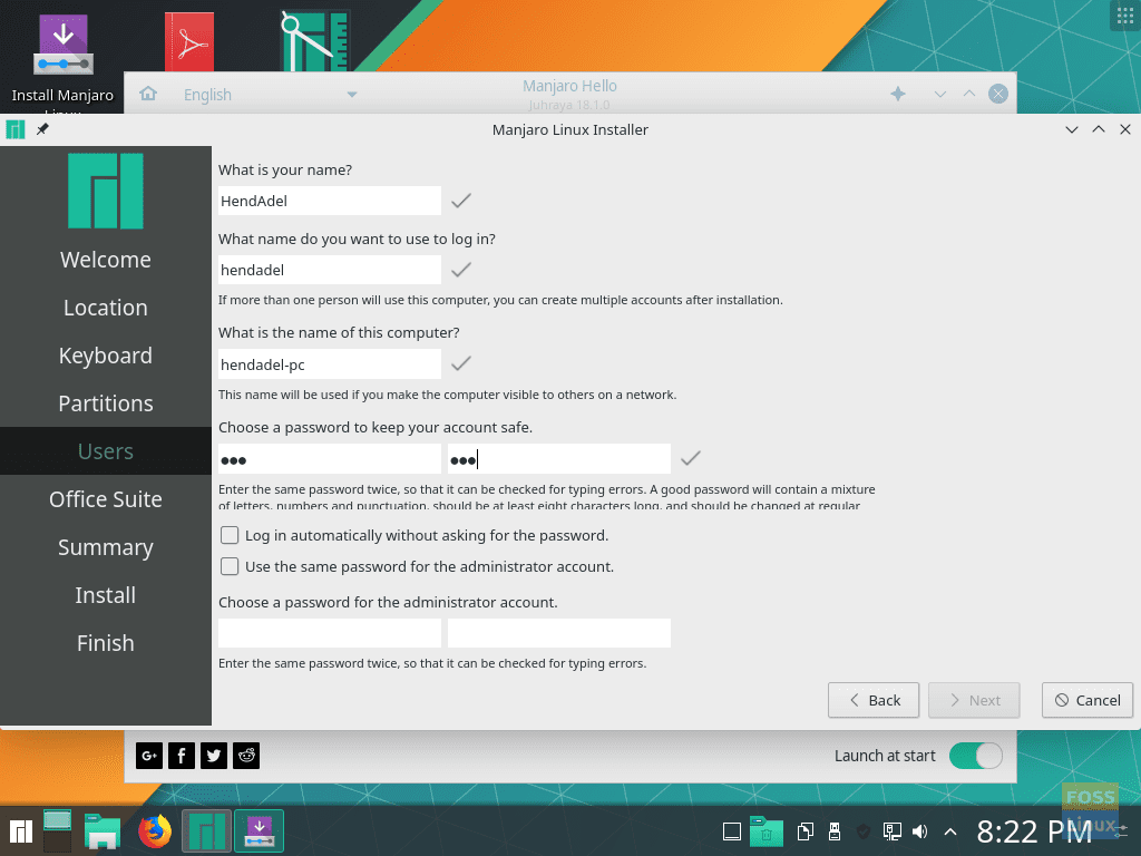 Create User For Manjaro