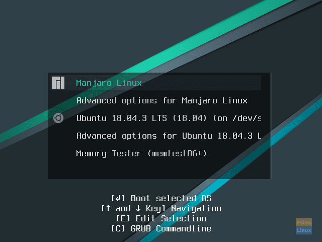 Manjaro Boot Menu From USB Flash