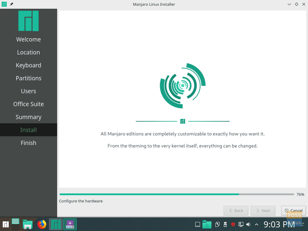 Manjaro Installation Progress 2