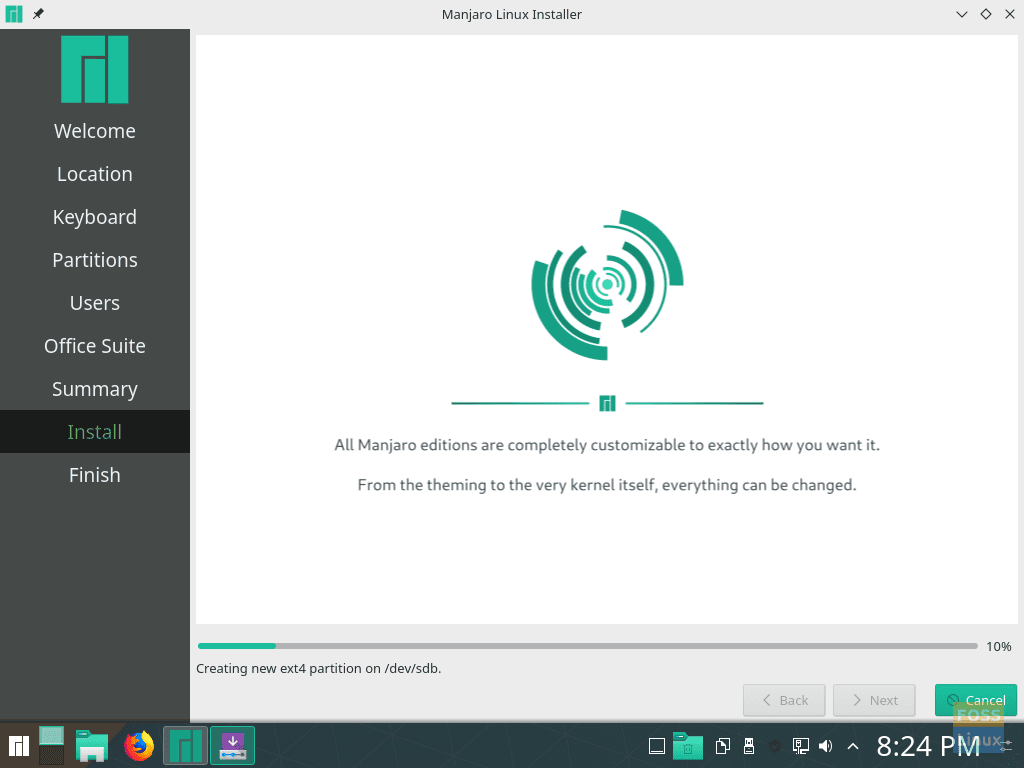 Manjaro Installation Progress