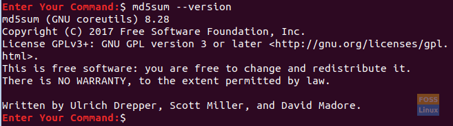 Md5sum Version On Ubuntu