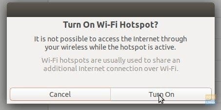 Confirm Turning On Wi-Fi Hotspot