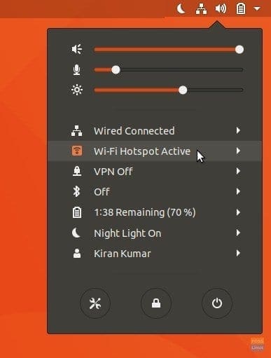 Ubuntu 17.10 Quick Settings