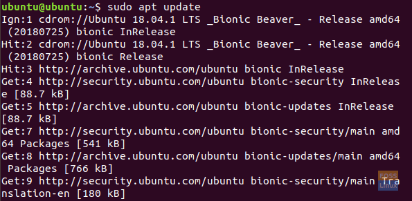 First Update Ubuntu Repository