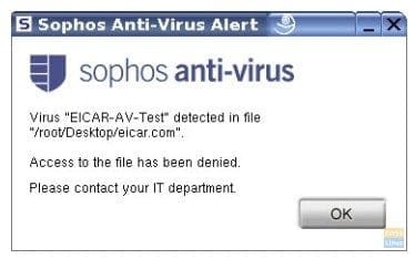 Sophos Antivirus Virus Alert