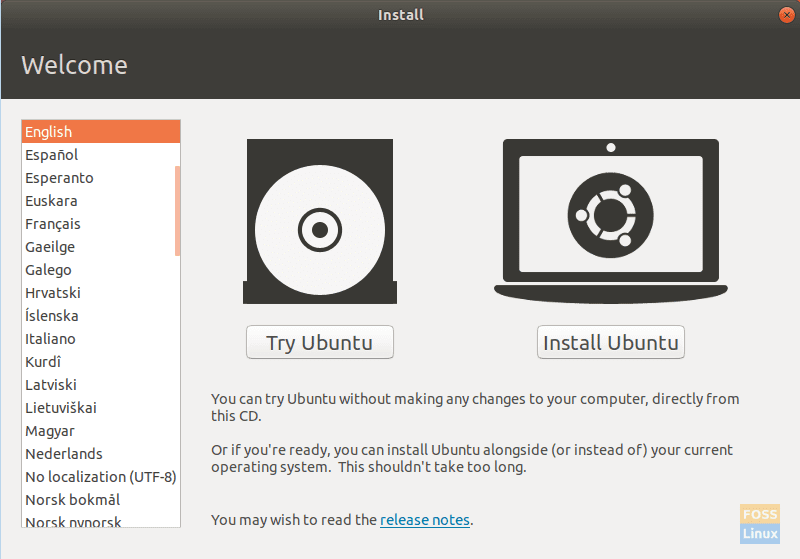 Try Ubuntu From The Live Ubuntu USB