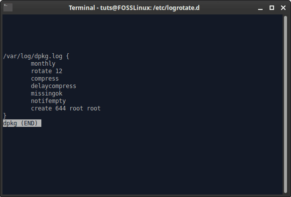 DPKG logrotate file