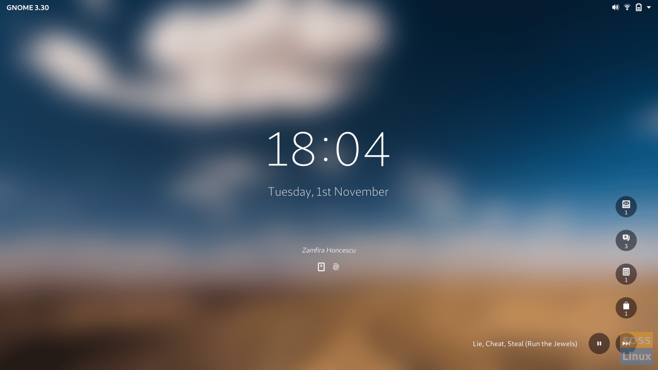 GNOME 3.30 Tentative Lock Screen