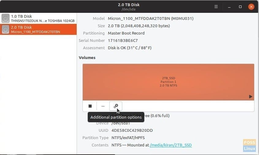 Hard disk Settings