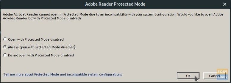 Adobe Reader Protected Mode