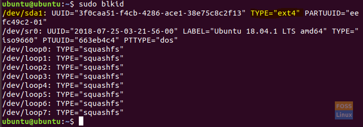 Determine the Partition on Which Ubuntu is Installed Using blkid