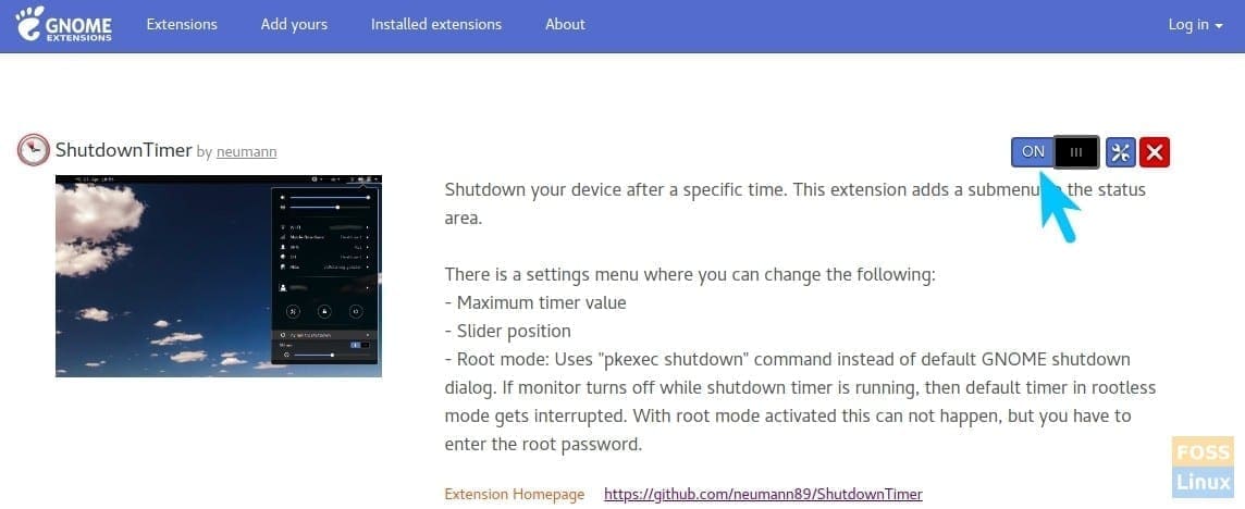 Enable Shutdown Timer Extension