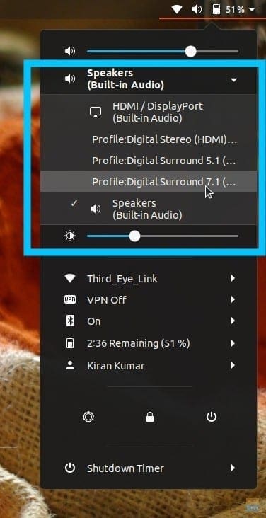 Select Audio Output Device