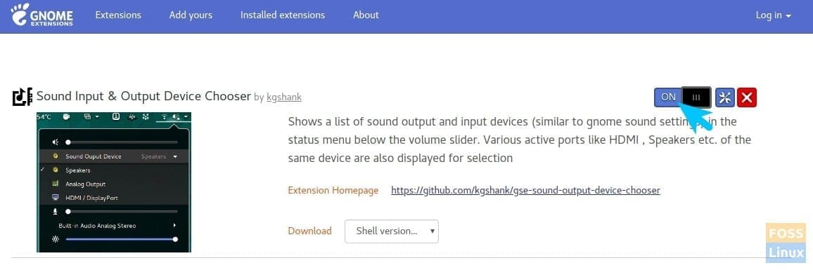 Sound Input & Output device chooser