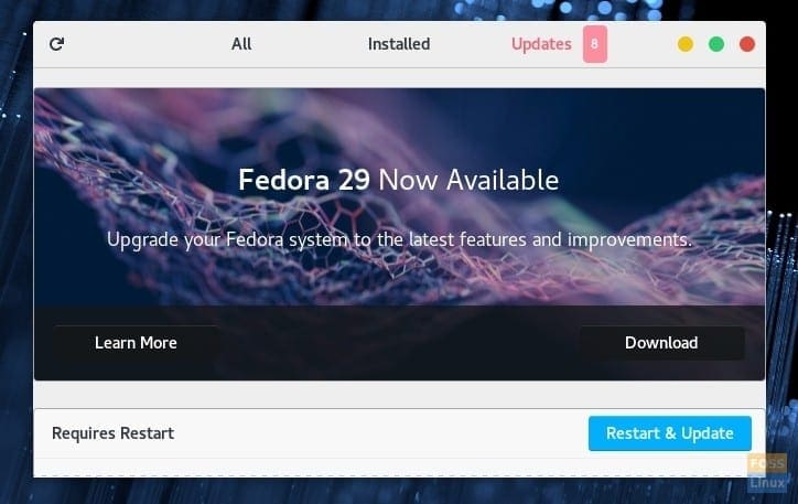 Fedora 29 update notification