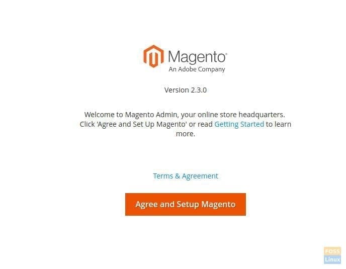 Magento Setup Page