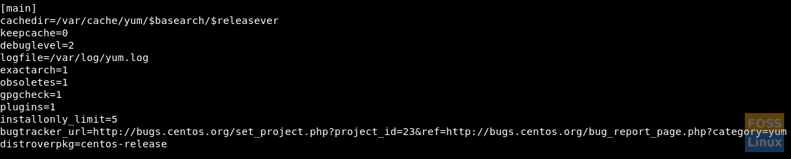 Yum configuration file.