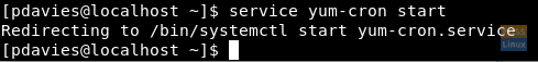 Starting the yum-cron service.