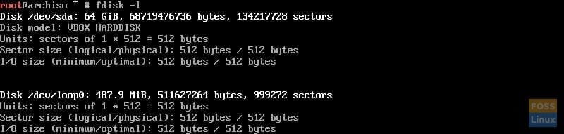 Output of fdisk