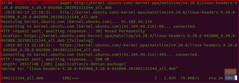 Download Linux Kernel using Wget