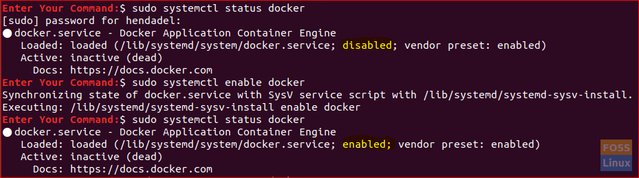 Enable Docker Service