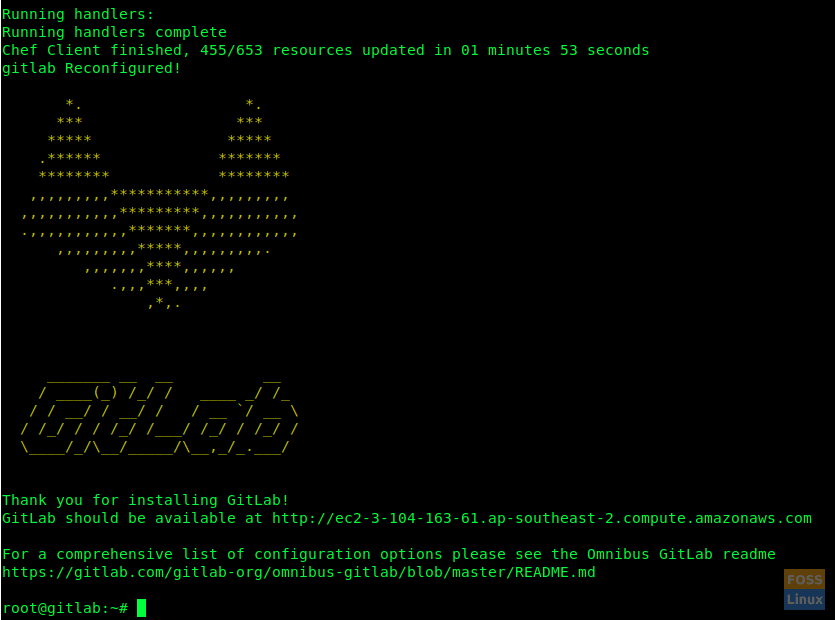 GitLab Installation Complete