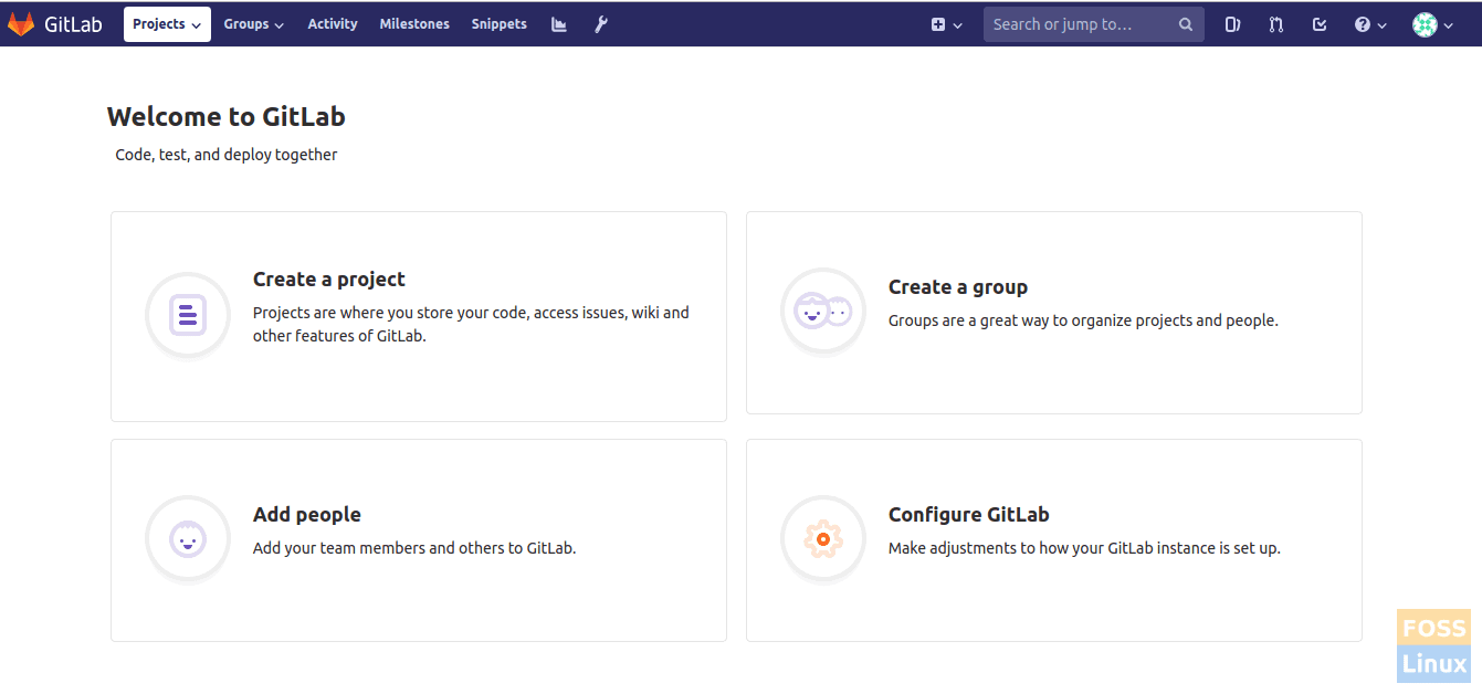 GitLab Welcome Page