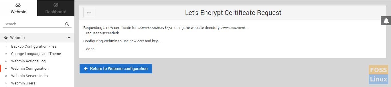 Let's encrypt certificate request