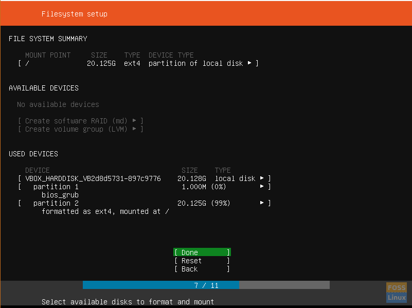 File system setup