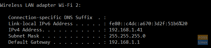 ipconfig