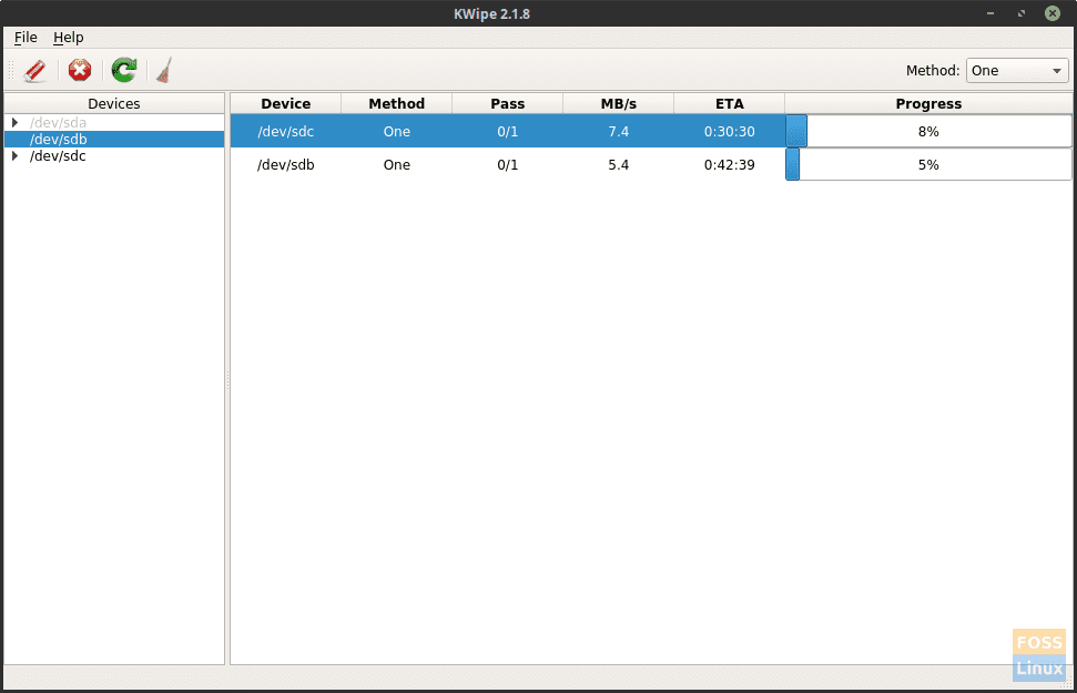 KWipe multithreading.