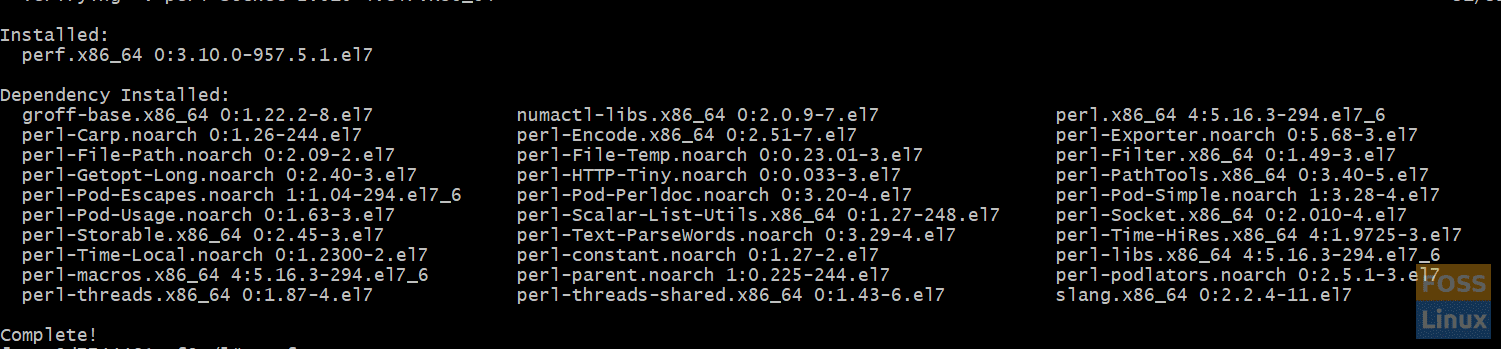 Centos install summary