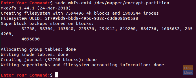 Create FileSystem to Partition