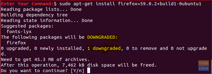 Downgrade Firefox