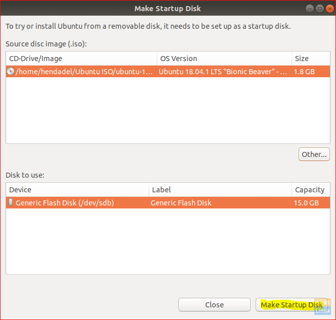 Make Startup Disk Creator
