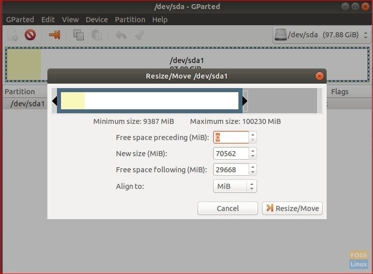 Resize Current Partition