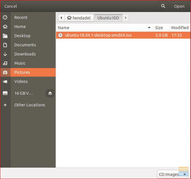 Select Ubuntu ISO