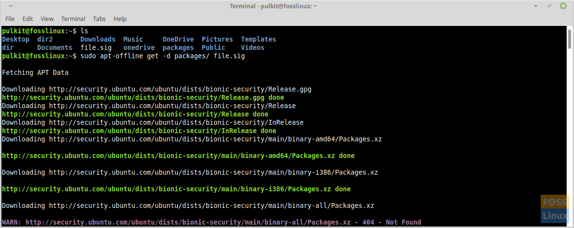 Downloading packages for updating/upgrading.