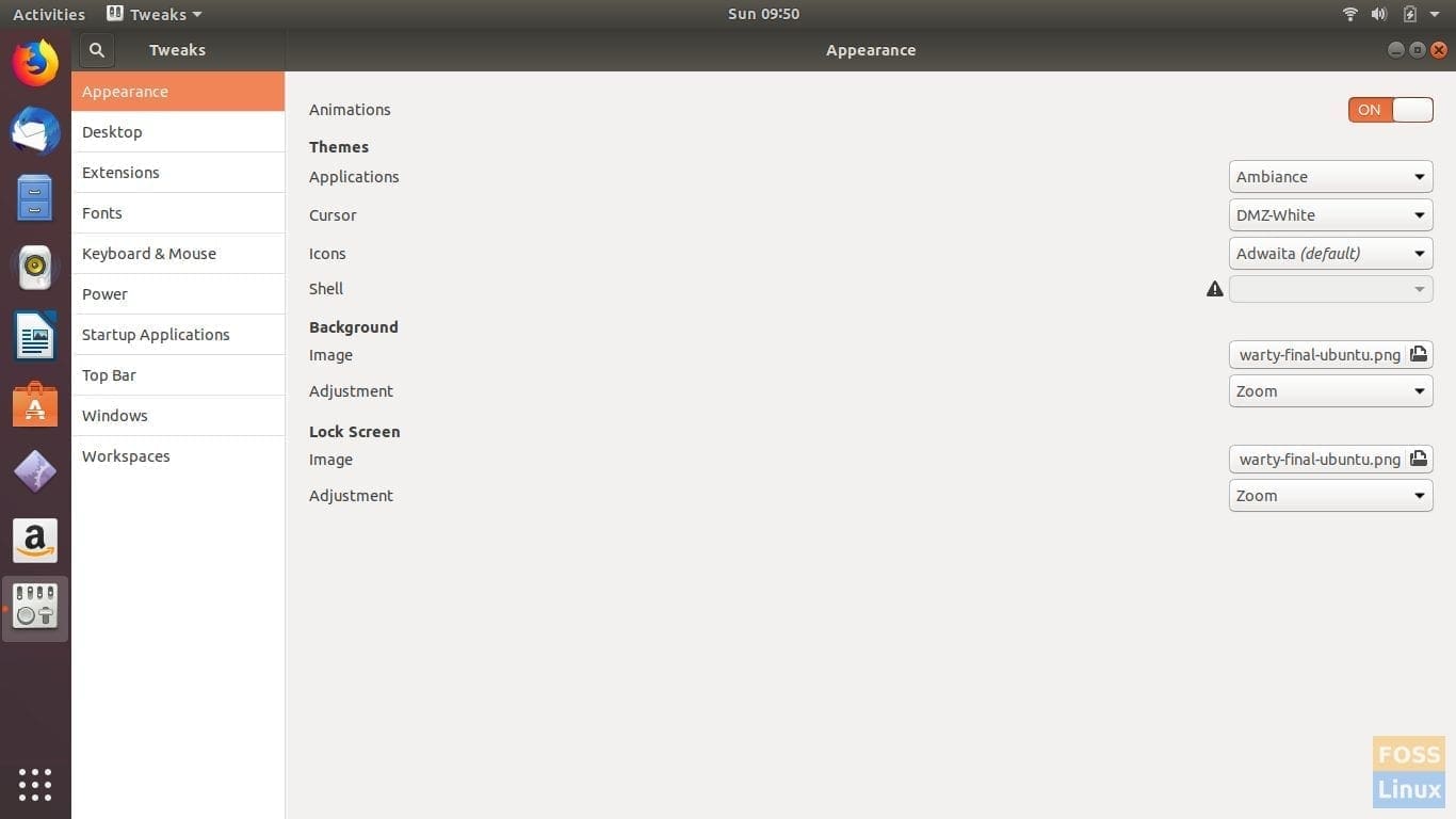 GNOME Tweak Tool on Ubuntu