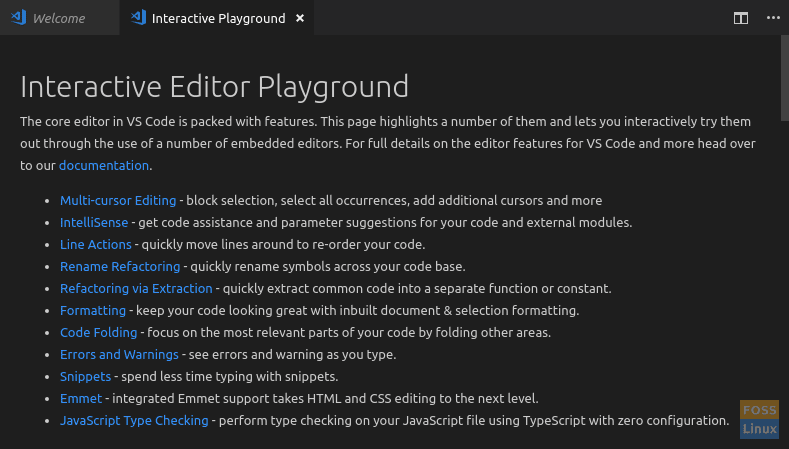 Interactive Editor Playground
