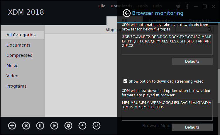 Auto-download formats