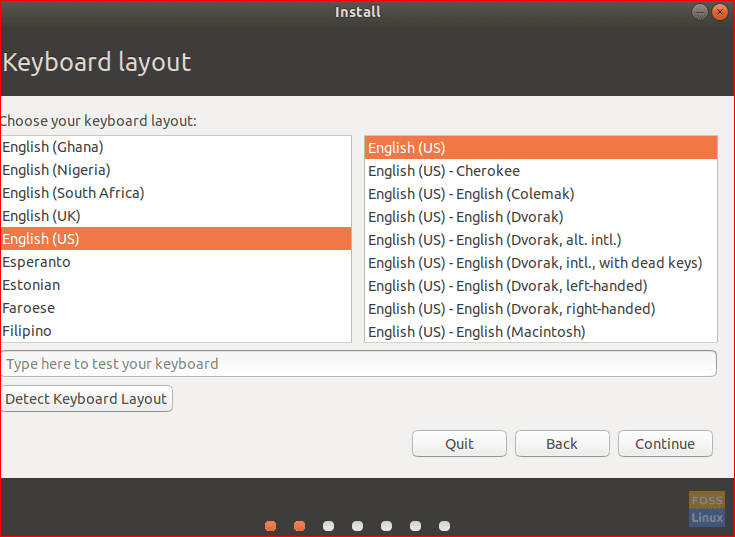 Choose Keyboard Layout